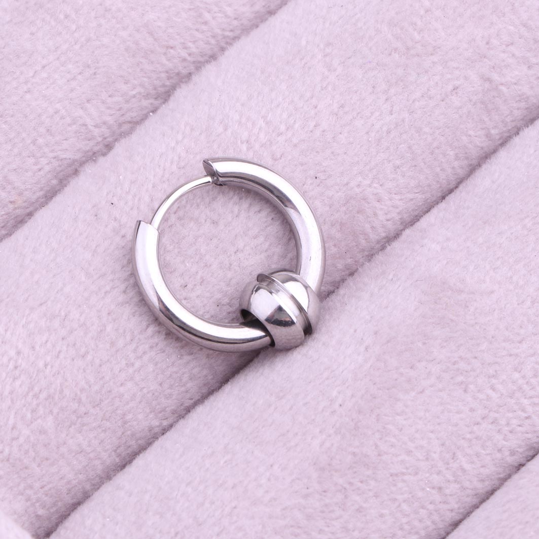 گوشواره حلقه ای استیل و گوی